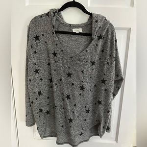 Soft star motif lightweight lucky brand hoodie